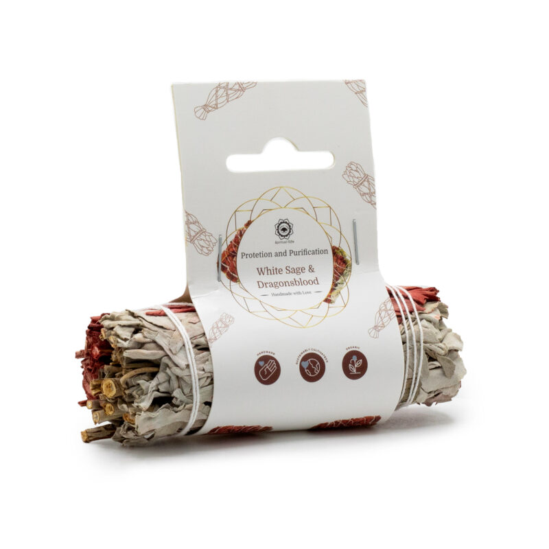 Naturalne Kadzidło w Pęczku – Biała Szałwia i Smocza Krew (10 cm)