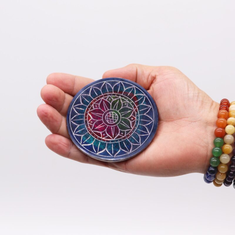 Okrągła Podstawka pod Kadzidełka ze Steatytu – Lotos w Lotosie