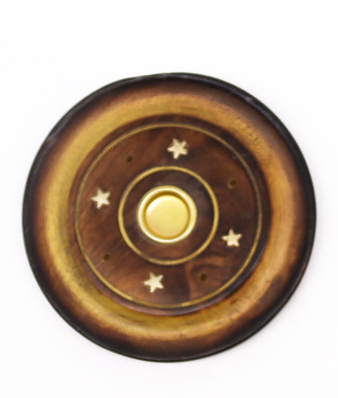 Okrągła Podstawka pod Kadzidełka z Drewna Mango – A