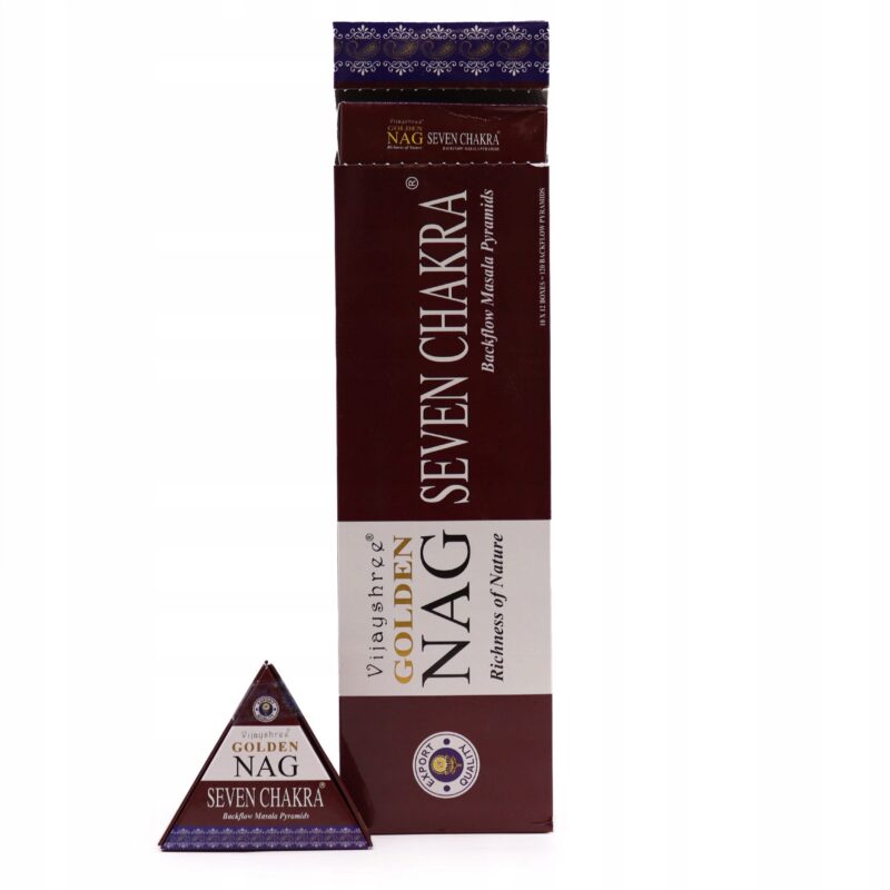 Kadzidełka Backflow Jumbo Golden Nag - 7 Czakr
