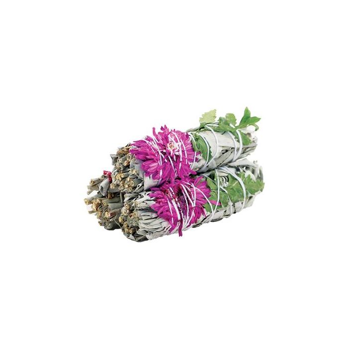 Naturalne Kadzidło w Pęczku – Biała Szałwia i Dalia (10 cm)