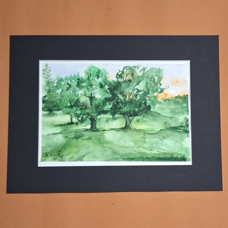 Akwarela „Drzewa pod Ślężą” – Rafał Nieradzik