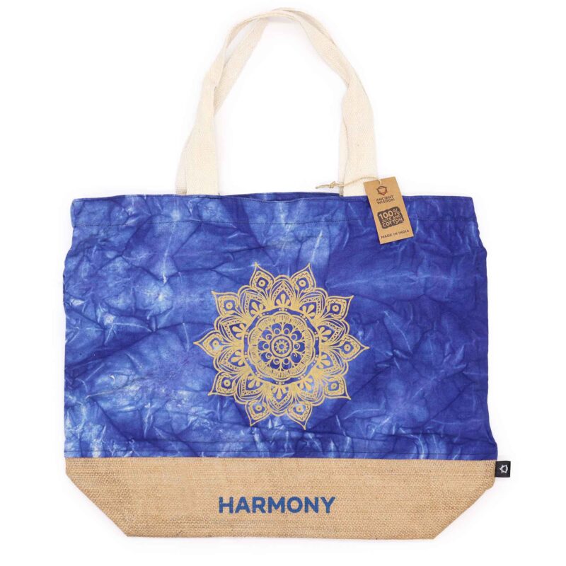 Naturalna Torba Mandala – Blue Stonewash „Harmony”