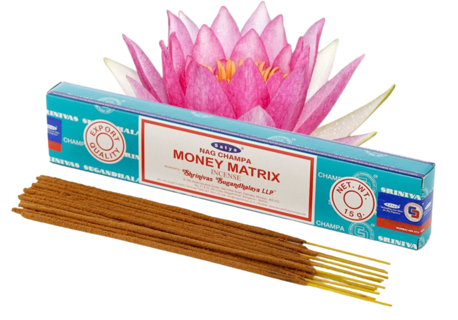 Kadzidełka pyłkowe Satya Nag Champa Money Matrix 15 g - obrazek 3