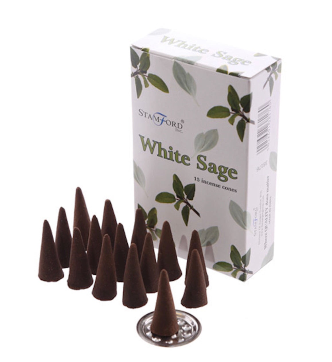 Kadzidełka stożkowe Stamford – Biała Szałwia 15 stożków - obrazek 3