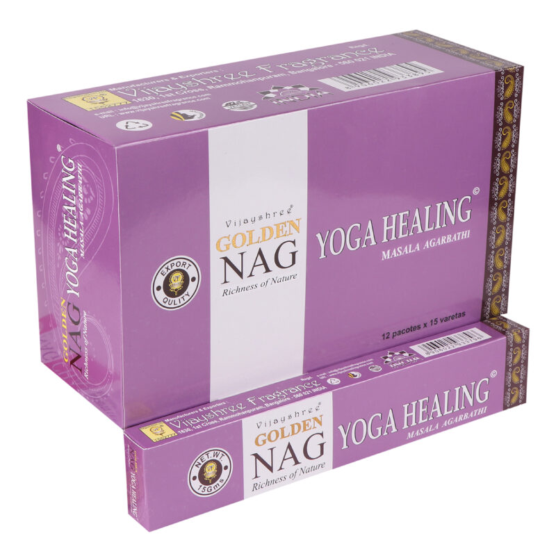 Kadzidełka Patyczkowe Golden Nag – Yoga Healing (15 g, ok. 12 patyczków)
