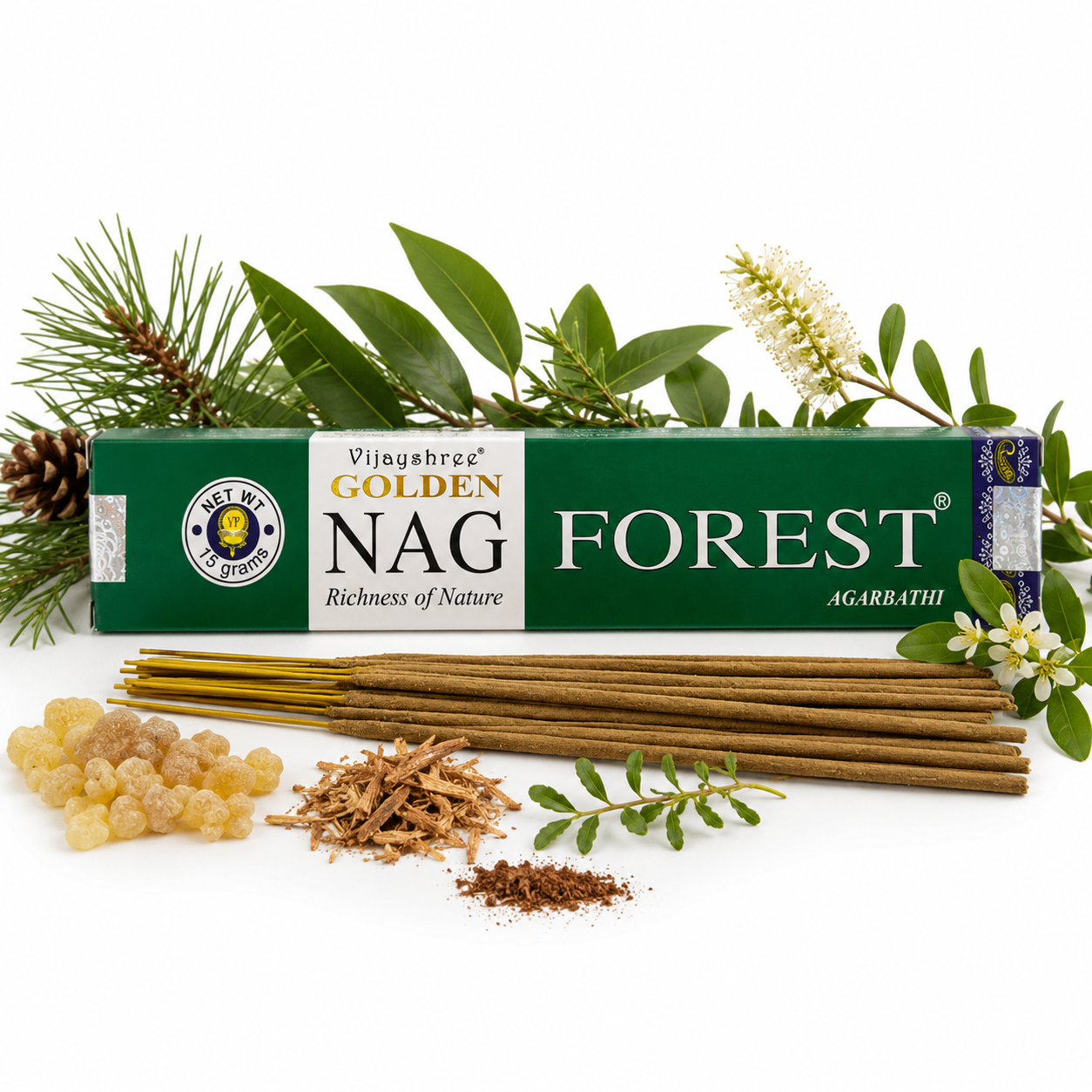 Kadzidełka Patyczkowe Golden Nag – Forest (15 g, ok. 12 patyczków)