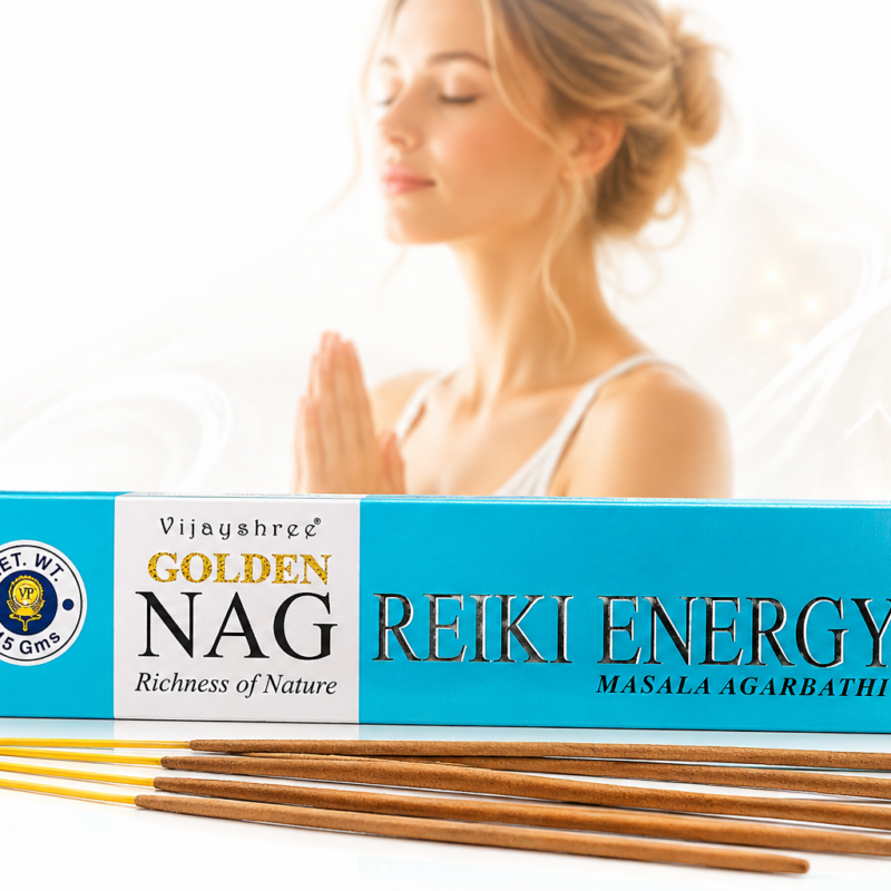 Kadzidełka Patyczkowe Golden Nag – Reiki Energy (15 g, ok. 12 patyczków)