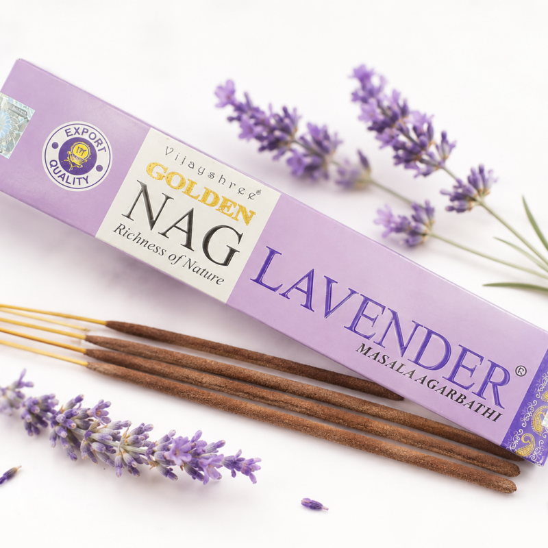 Kadzidełka Patyczkowe Golden Nag – Lavender (15 g, ok. 12 patyczków)