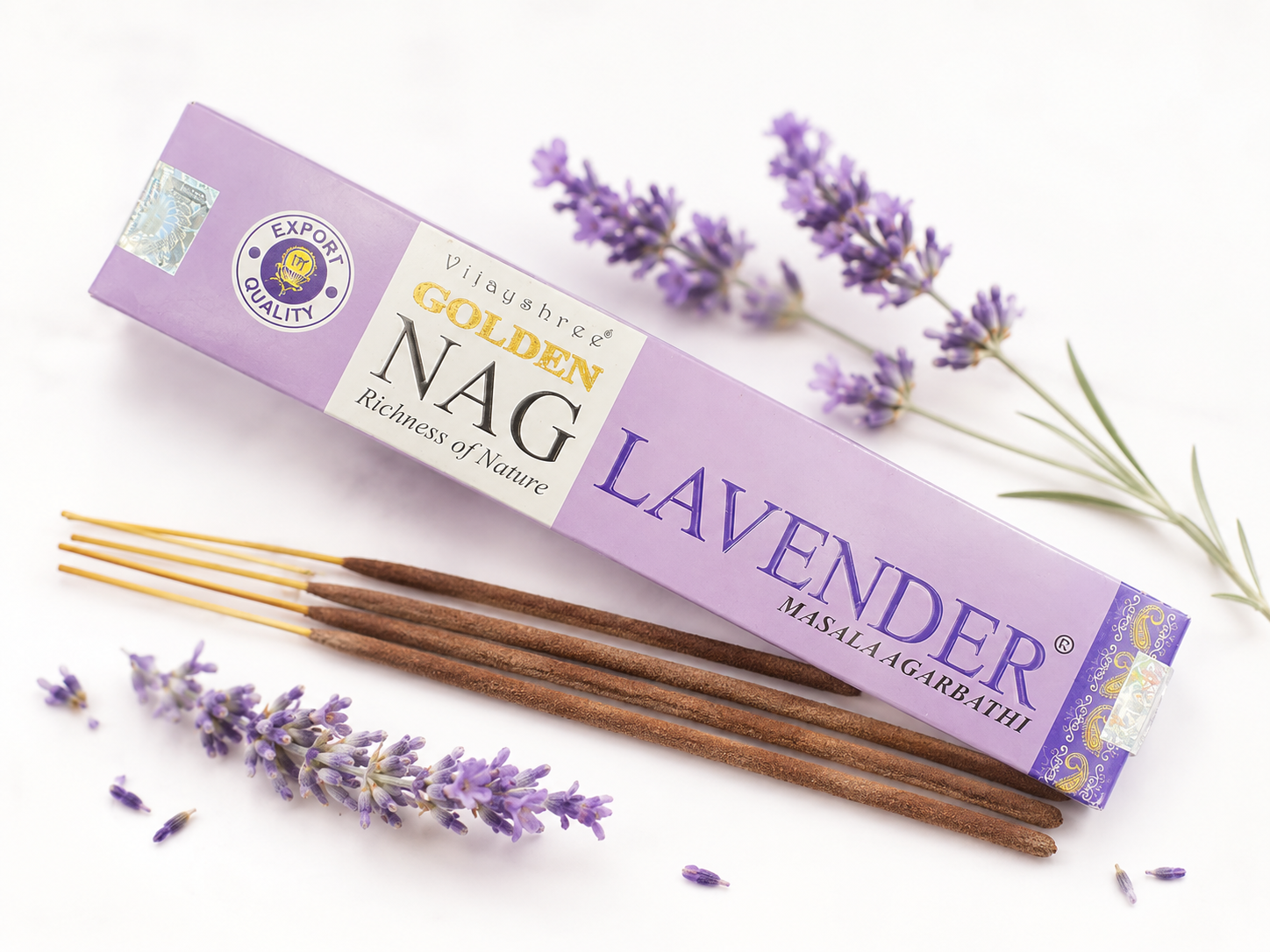 Kadzidełka Patyczkowe Golden Nag – Lavender (15 g, ok. 12 patyczków)