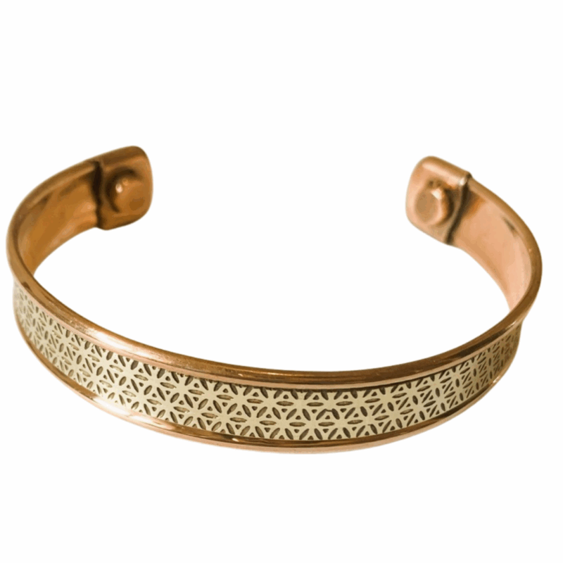 Miedziana bransoletka z magnesami 6