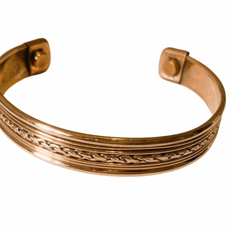 Miedziana bransoletka z magnesami 5