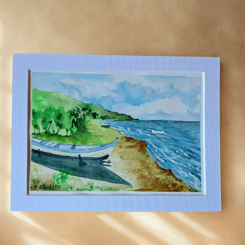 Akwarela "Łodzie nad Bafa Golum" – Rafał Nieradzik