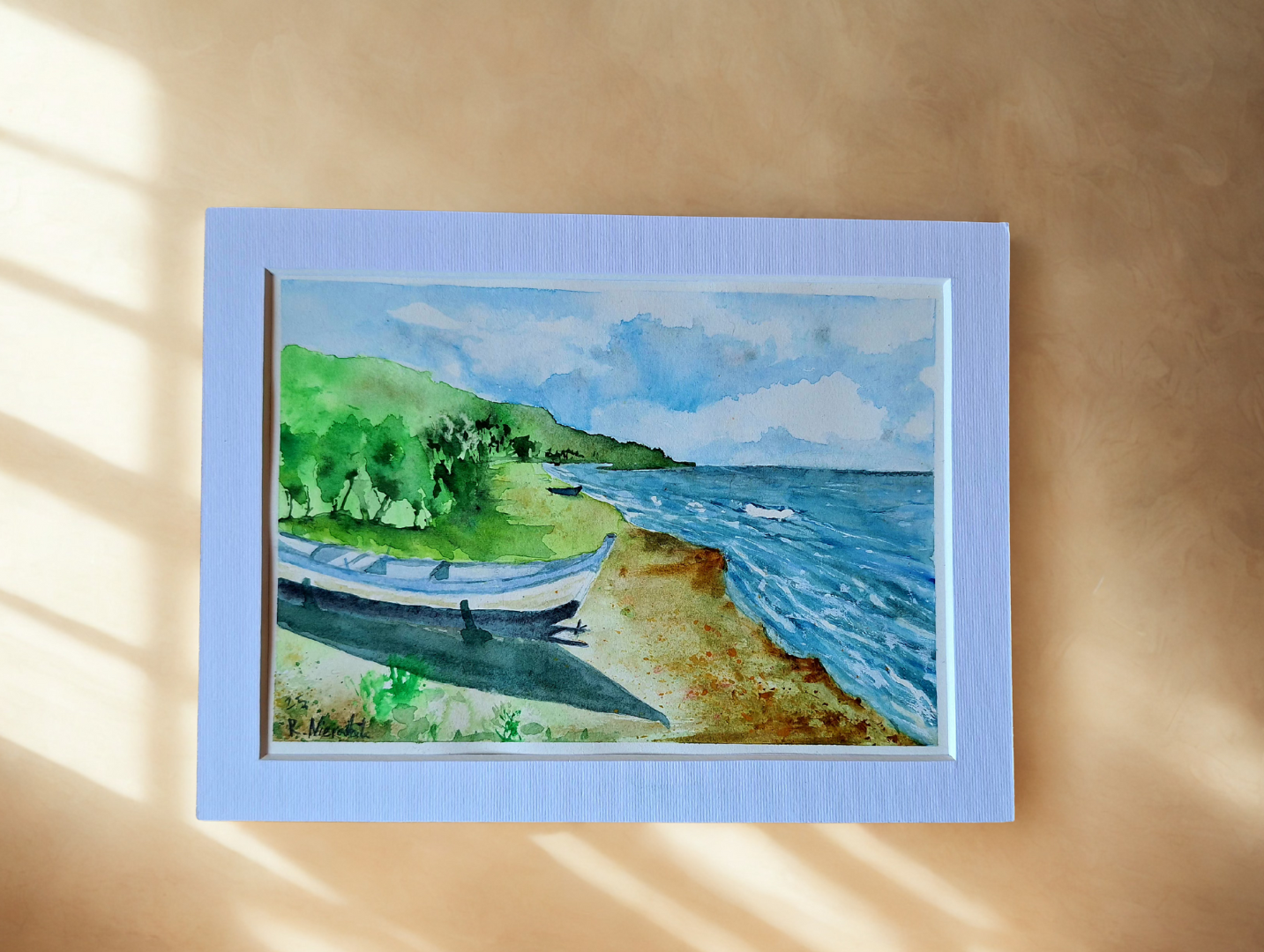 Akwarela "Łodzie nad Bafa Golum" – Rafał Nieradzik