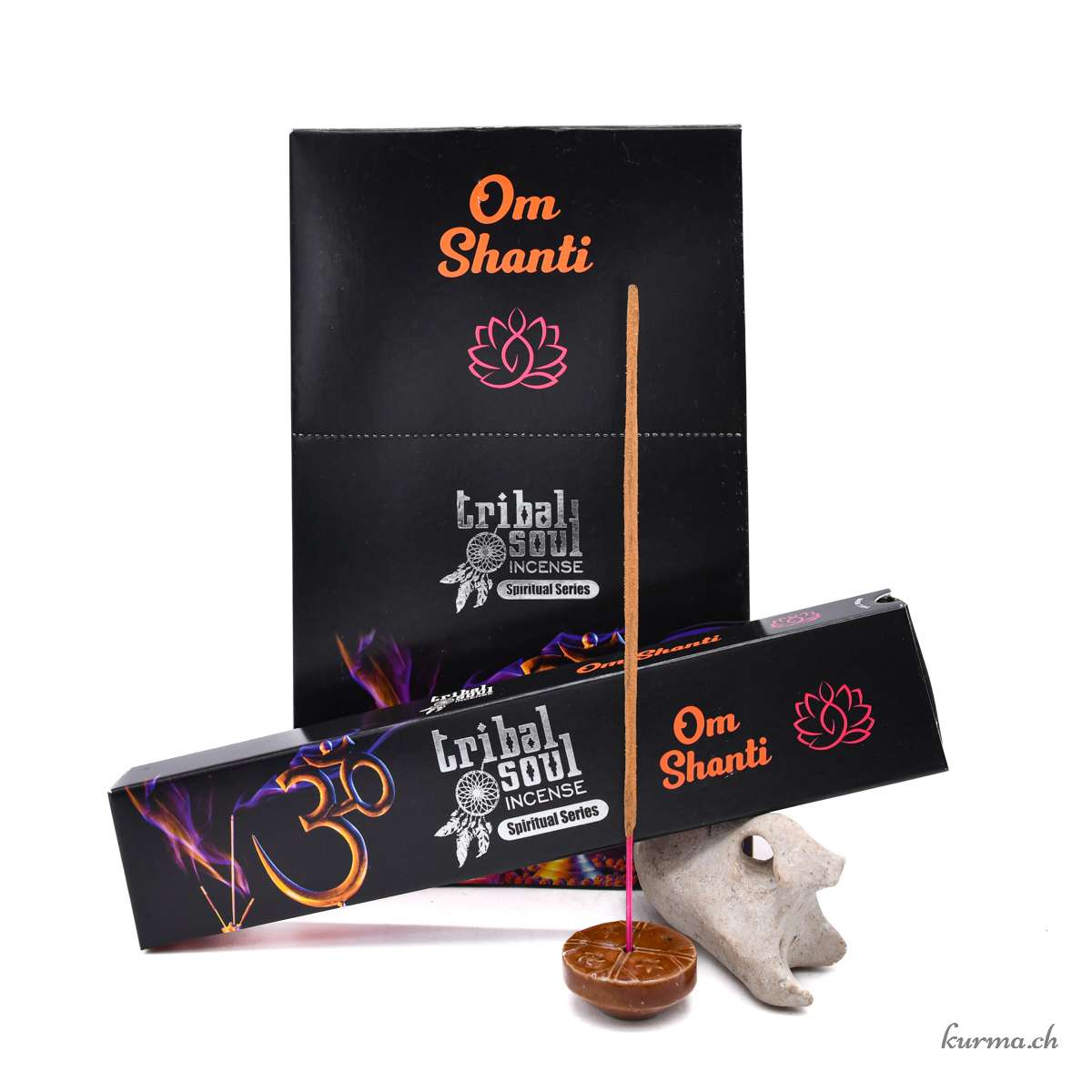 Duchowe Kadzidełka Tribal Soul – Om Shanti + Podstawka Ceramiczna (15g)