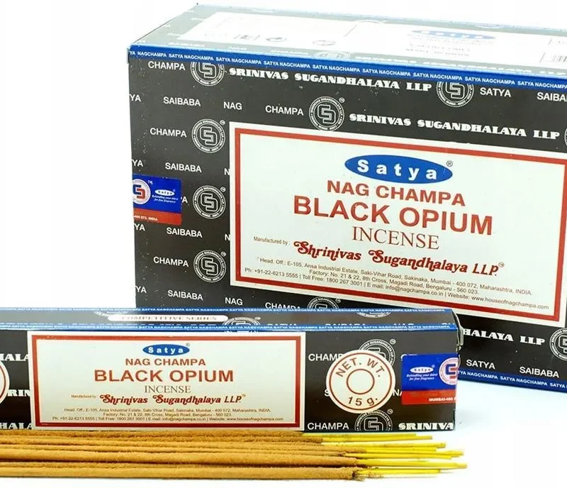Kadzidełka Satya Nag Champa BLACK OPIUM 15g oryginalne z Mumbaii