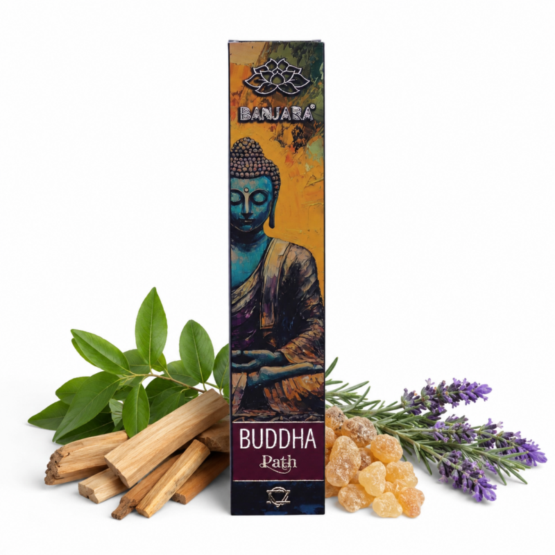Kadzidełka Banjara Budda Ścieżka – Naturalne Kadzidełka Masala do Medytacji i Rozwoju Duchowego 15g