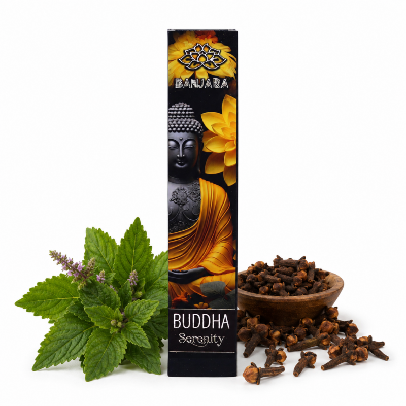 Kadzidełka Banjara Budda Ukojenie – Naturalne Kadzidełka Masala do Relaksu i Medytacji 15g